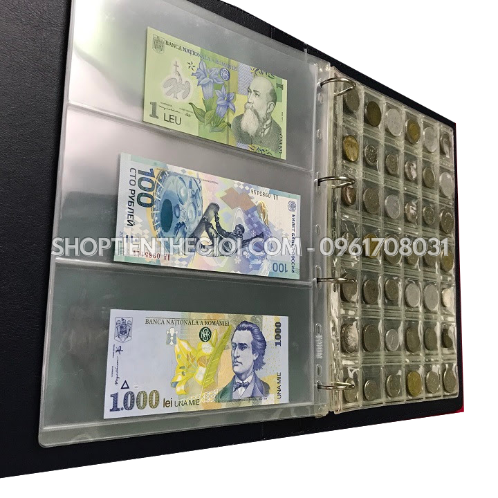Album đựng 30 tờ tiền giấy và 210 đồng xu - SP001813